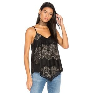 Alice + Olivia Emmeline Black Lace Cami Top Small
